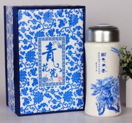 青花瓷國色天香養(yǎng)生杯雙層保溫杯 瓷陶瓷保溫杯 養(yǎng)生杯 辦公商務(wù)禮品定制